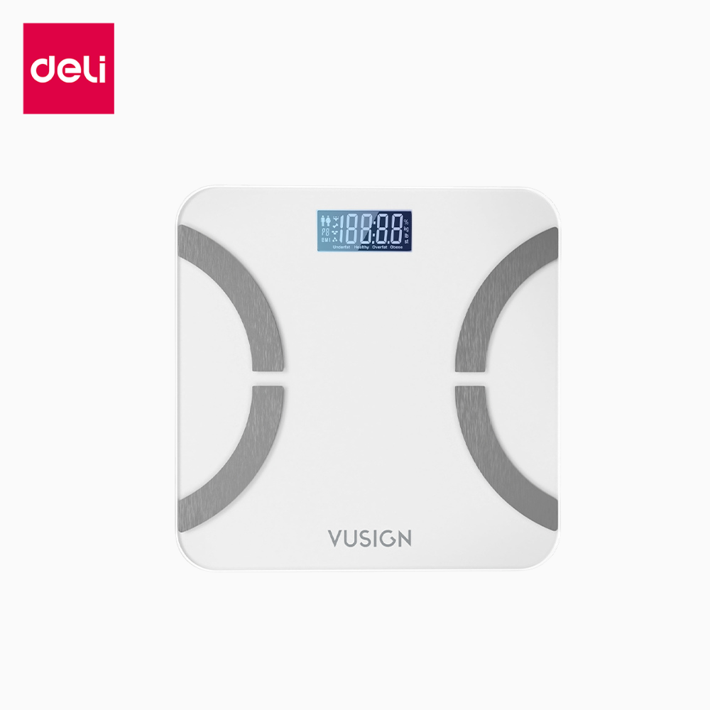 เครื่องชั่งน้ำหนักวัดมวลกาย VUSIGN VS6119-WH-01 สีขาว_10